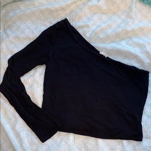 Black One sleeve Crop top